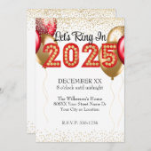 Oudejaarsavond 2025 Feest Rood en Goud Marquee Kaart (Voorkant / Achterkant)