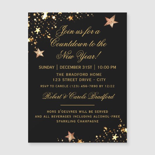 Oudejaarsavond aftelfeest, magneet Kaart (Voorkant)