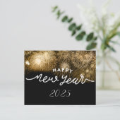 OUDEJAARSAVOND ANSICHTKAART MET GOUDEN TINTEN BRIEFKAART (Staand voorkant)