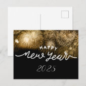 OUDEJAARSAVOND ANSICHTKAART MET GOUDEN TINTEN BRIEFKAART (Voorkant / Achterkant)