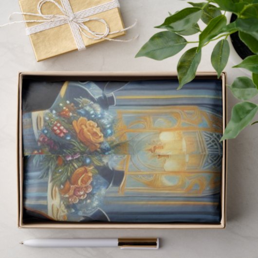 oudejaarsavond Art Deco Lady Tissue Paper Tissuepapier (Geschenk)