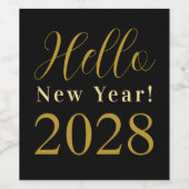 Oudejaarsavond Black Gold Party Wijn Etiket (Enkel label)