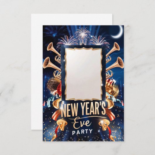 Oudejaarsavond Blank Invitation Kaart (Voorkant / Achterkant)
