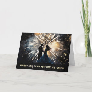 Oudejaarsavond bruiloft gefeliciteerd met paar feestdagen kaart