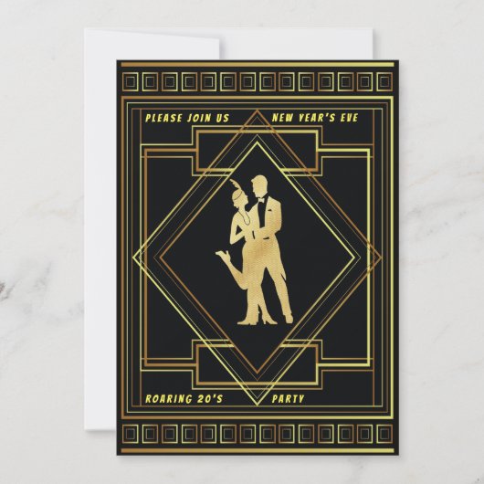 Oudejaarsavond brullende 20's  Party, ZRP Kaart (Voorkant)