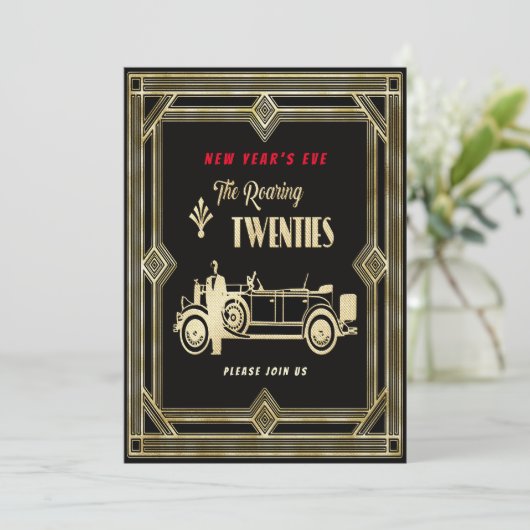 Oudejaarsavond brullende twintigers & autofeest, Z Kaart (Staand voorkant)