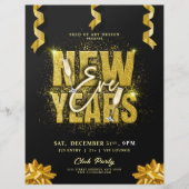 Oudejaarsavond Club Party Gold Celebration Event Flyer (Voorkant)