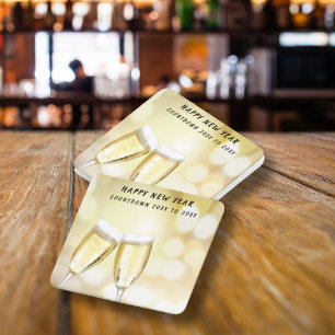 Oudejaarsavond & Dag Toast Feest Kartonnen Onderzetters