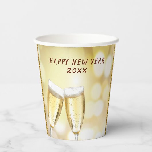 Oudejaarsavond & Dag Toast Feest Papieren Bekers (Achterkant)
