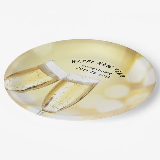 Oudejaarsavond & Dag Toast Feest Papieren Bordje (Gekanteld)