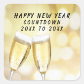 Oudejaarsavond & Dag Toast Feest Vierkante Sticker (Voorkant)