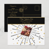Oudejaarsavond Dessert Charcuterie & Wijnfeest Briefkaart (Voorkant / Achterkant)