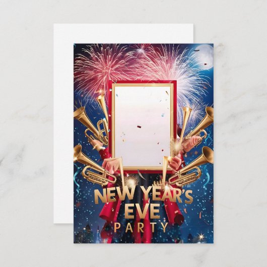 Oudejaarsavond feest blanco uitnodiging Kaart (Voorkant / Achterkant)