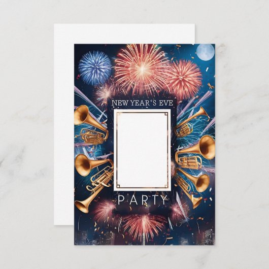 Oudejaarsavond feest blanco uitnodiging Kaart (Voorkant / Achterkant)