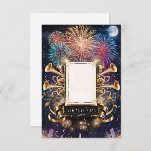 Oudejaarsavond feest blanco uitnodiging Kaart (Voorkant / Achterkant)