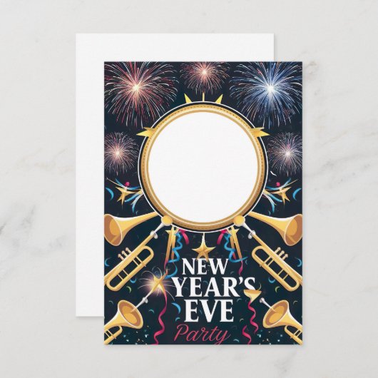 Oudejaarsavond feest blanco uitnodiging Kaart (Voorkant / Achterkant)