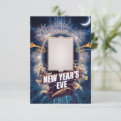 Oudejaarsavond feest blanco uitnodiging Kaart (Staand voorkant)