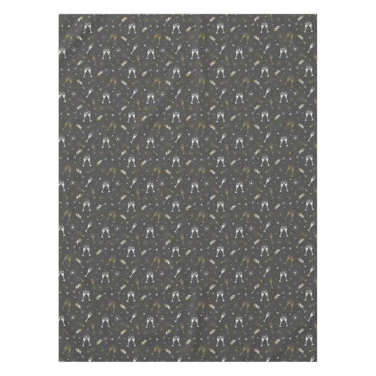 Oudejaarsavond feest Champagne en vuurwerk Tafelkleed (Voorkant)