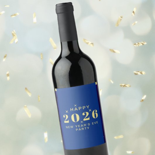 Oudejaarsavond Feest Eten en Drinken Label Set Wijn Etiket