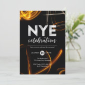 Oudejaarsavond feest licht sprankelaar Uitnodiging (Staand voorkant)
