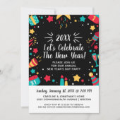 Oudejaarsavond feest vieren 2018 feestelijk kaart (Voorkant)