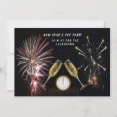 Oudejaarsavond feest vuurwerk aftellen kaart (Voorkant)