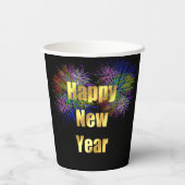 Oudejaarsavond Feest Vuurwerk Papieren Bekers (Achterkant)