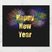 Oudejaarsavond Feest Vuurwerk Sparkling Wijnetiket (Enkel label)