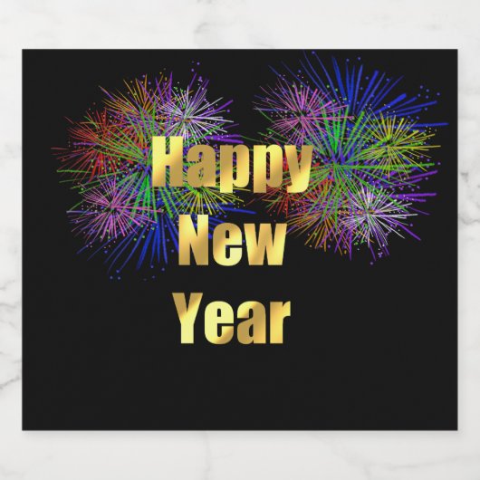 Oudejaarsavond Feest Vuurwerk Sparkling Wijnetiket (Enkel label)