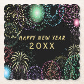 Oudejaarsavond feest vuurwerk viering kartonnen onderzetters (Voorkant)