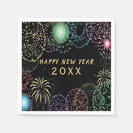 Oudejaarsavond feest vuurwerk viering papier servet (Voorkant)