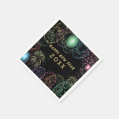 Oudejaarsavond feest vuurwerk viering papier servet (Hoek)
