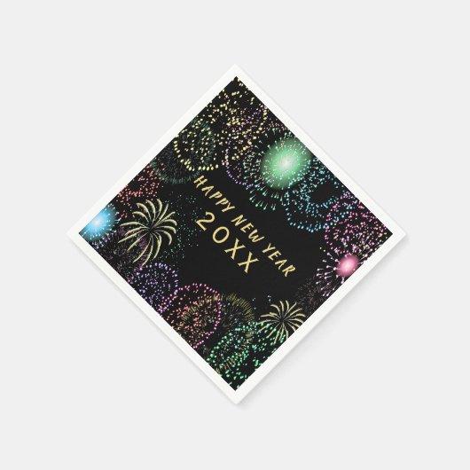 Oudejaarsavond feest vuurwerk viering papier servet (Hoek)