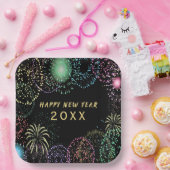 Oudejaarsavond feest vuurwerk viering papieren bordje (Feest)