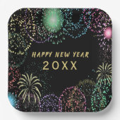 Oudejaarsavond feest vuurwerk viering papieren bordje (Voorkant)