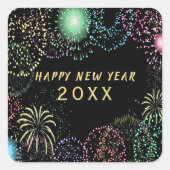 Oudejaarsavond feest vuurwerk viering vierkante sticker (Voorkant)