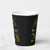 Oudejaarsavond feest zwart goud feest papieren bekers (Rechts)