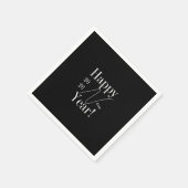 Oudejaarsavond feest zwart-wit servet (Hoek)