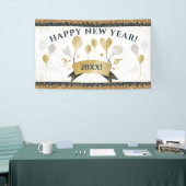 Oudejaarsavond feestbanner met gouden ballonnen spandoek (Beurs)