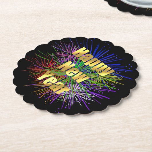 Oudejaarsavond feestje Vuurwerk Kartonnen Onderzetters (Gekanteld)