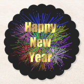 Oudejaarsavond feestje Vuurwerk Kartonnen Onderzetters (Voorkant)