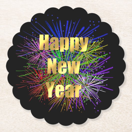 Oudejaarsavond feestje Vuurwerk Kartonnen Onderzetters (Voorkant)