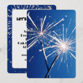 Oudejaarsavond feeststerretjes op blauw kaart (Voorkant / Achterkant)