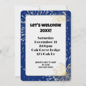 Oudejaarsavond feeststerretjes op blauw kaart (Achterkant)