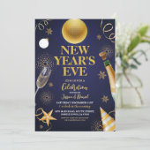 Oudejaarsavond Gold 2024 Feestviering Kaart (Staand voorkant)
