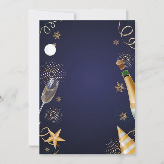 Oudejaarsavond Gold 2024 Feestviering Kaart (Achterkant)