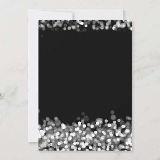 Oudejaarsavond Goud Zilver Shimmer Lights Bow Kaart (Achterkant)