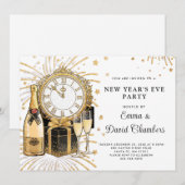 Oudejaarsavond Gouden Glitter 2024 Kaart (Voorkant / Achterkant)