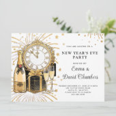 Oudejaarsavond Gouden Glitter 2024 Kaart (Staand voorkant)