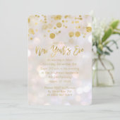 Oudejaarsavond Gouden iriserende Bokeh-uitnodiging Kaart (Staand voorkant)
